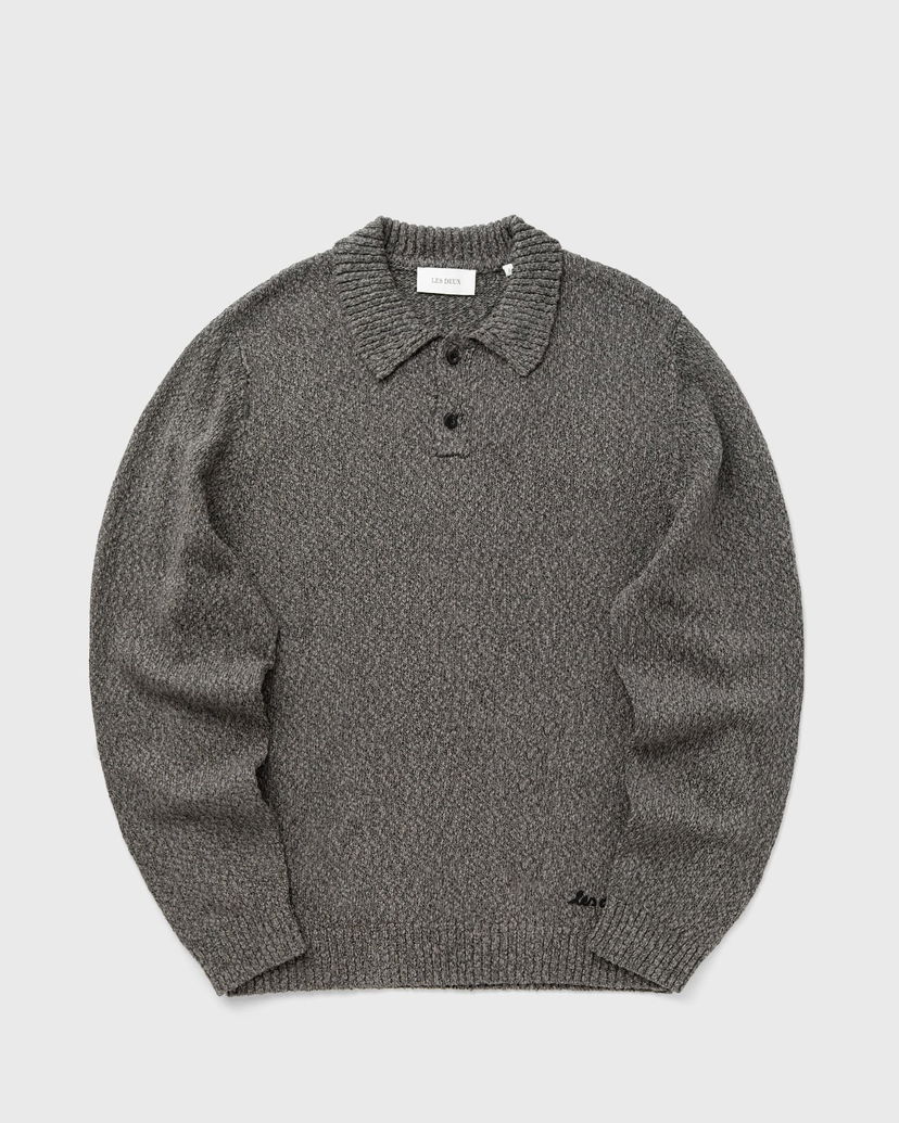 Polo tričko Les Deux Mouliné Knitted Polo Shirt Šedá | 1000556-100