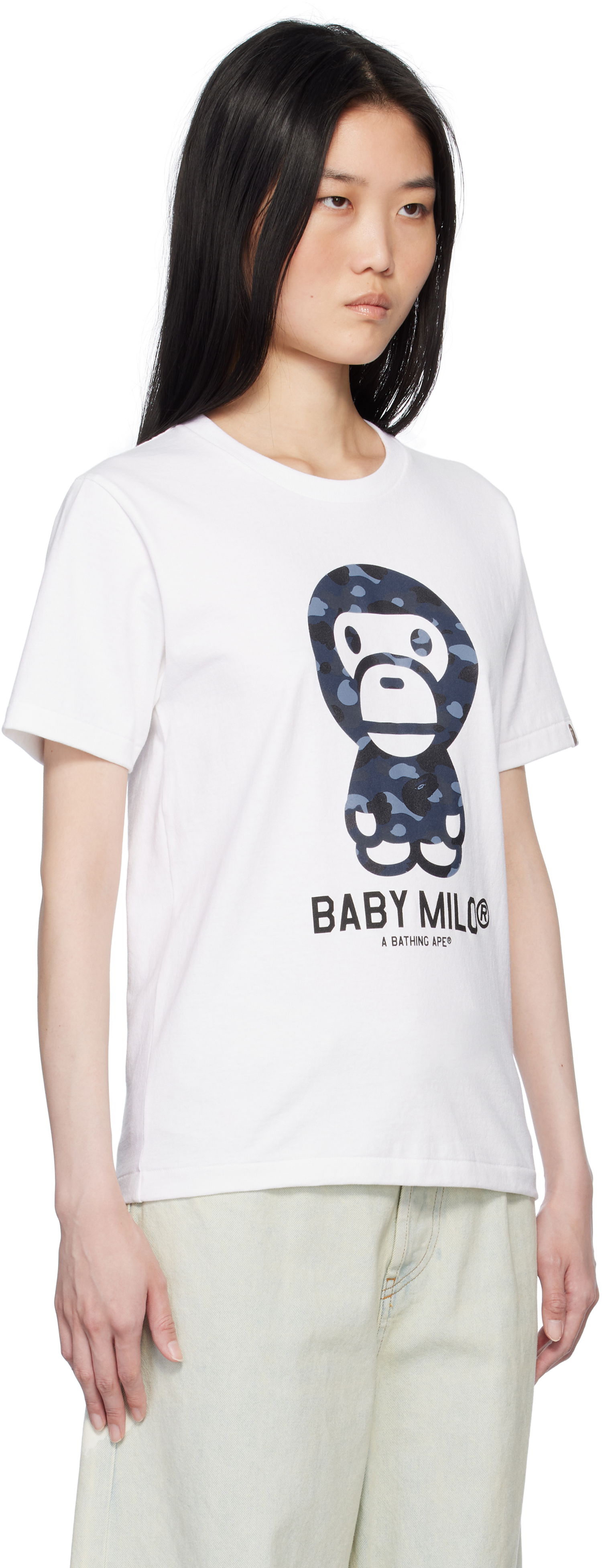 Tričko BAPE ABC Camo 'Baby Milo' Graphic T-Shirt Biela | 002TEK802104L, 1