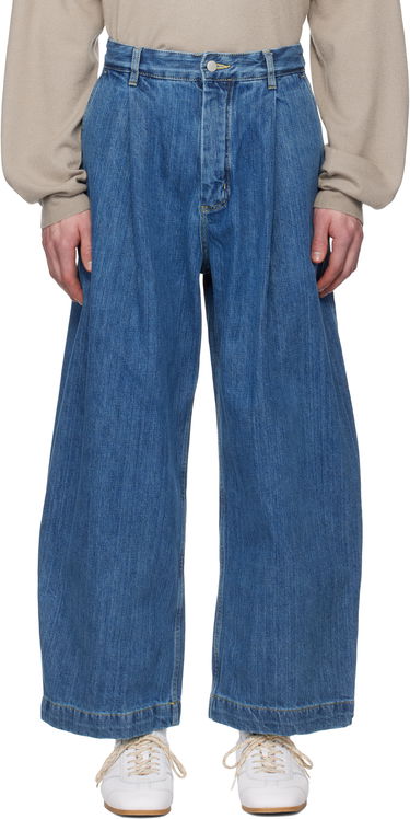 Džínsy Studio Nicholson Studio Nicholson Puch Pleated Jeans Modrá | PUCH SNM - 1244, 0