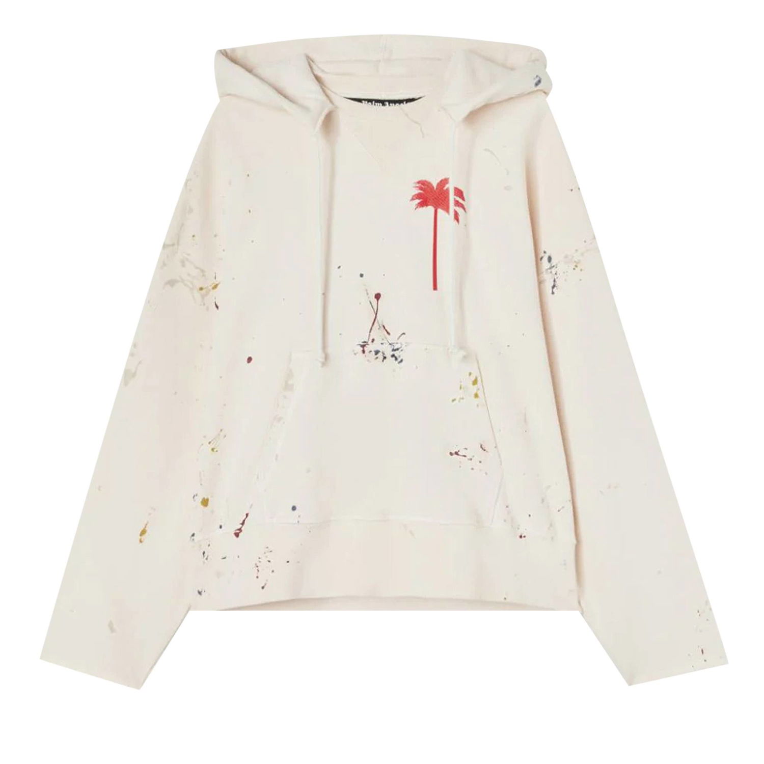 Mikina Palm Angels PxP Painted Raw Cut Hoodie Biela | PMBB104S22FLE0010325, 1