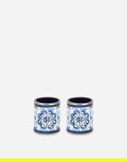 Set of 2 Floral-Print Porcelain Napkin Rings