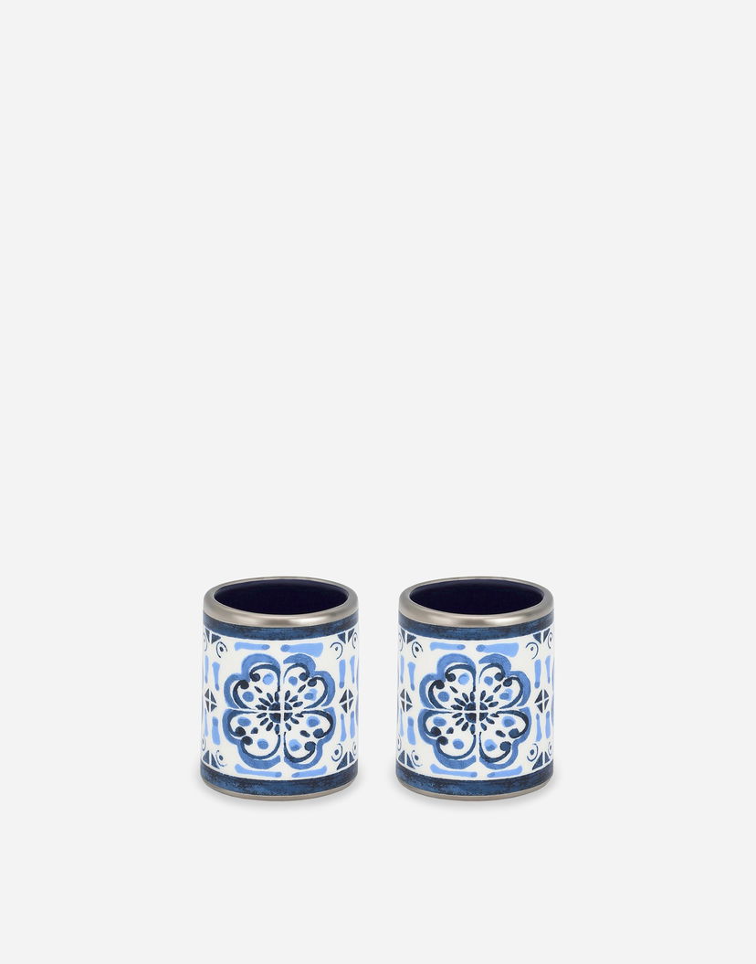 Prsteň Dolce & Gabbana Set of 2 Floral-Print Porcelain Napkin Rings Modrá | TCGS06TCAEMUB013
