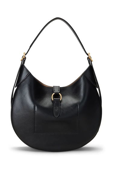 Kabelka Polo by Ralph Lauren Leather Hobo Bag Čierna | 428944017, 1