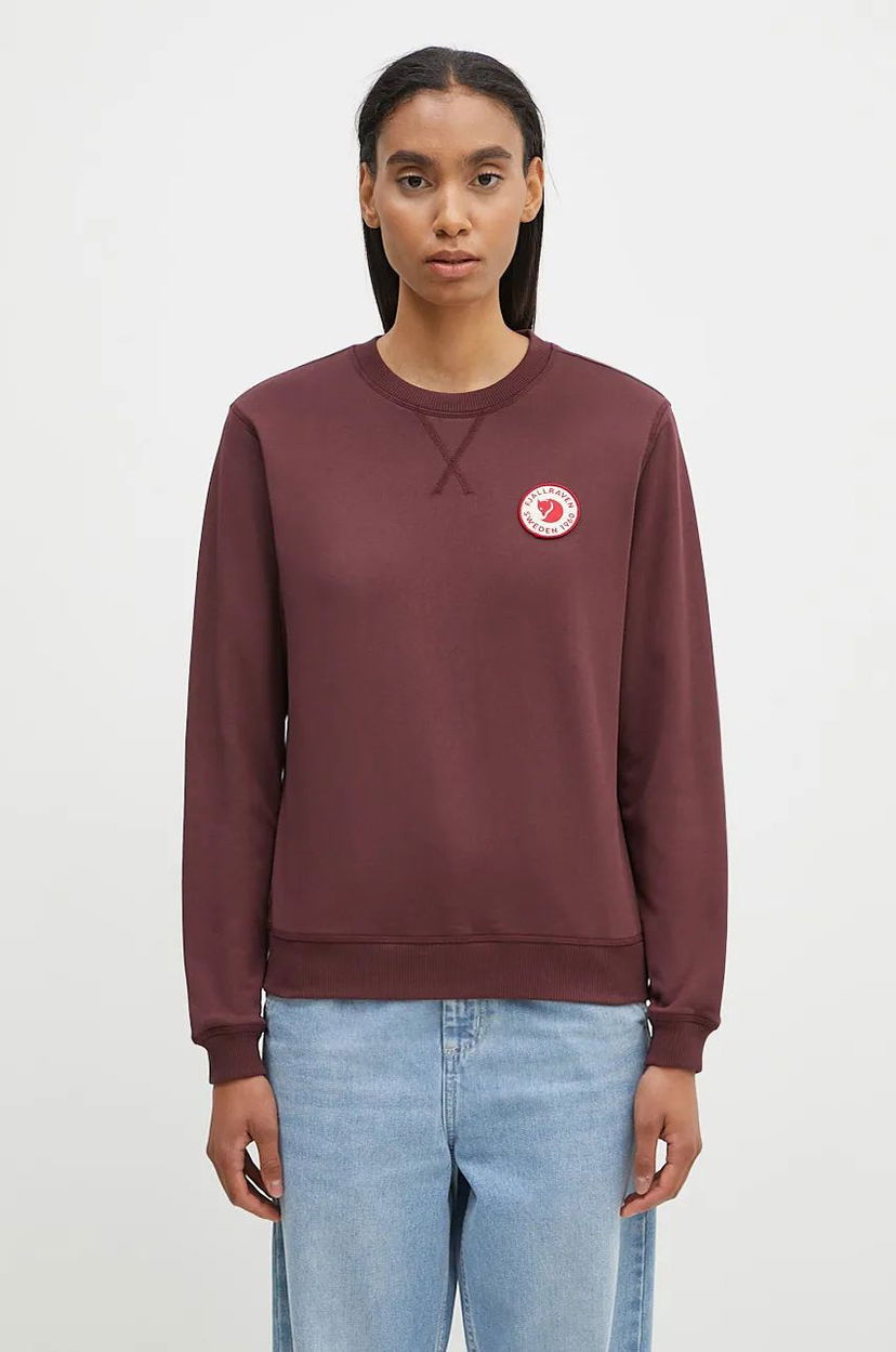 Mikina FJÄLLRÄVEN Sweatshirt With Badge Červená | F87230.357