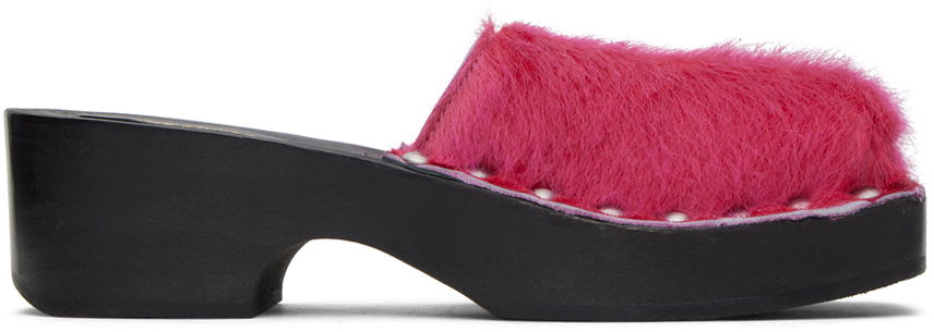 Oblečenie Acne Studios Pink Hairy Clogs Čierna | AD0660-, 0