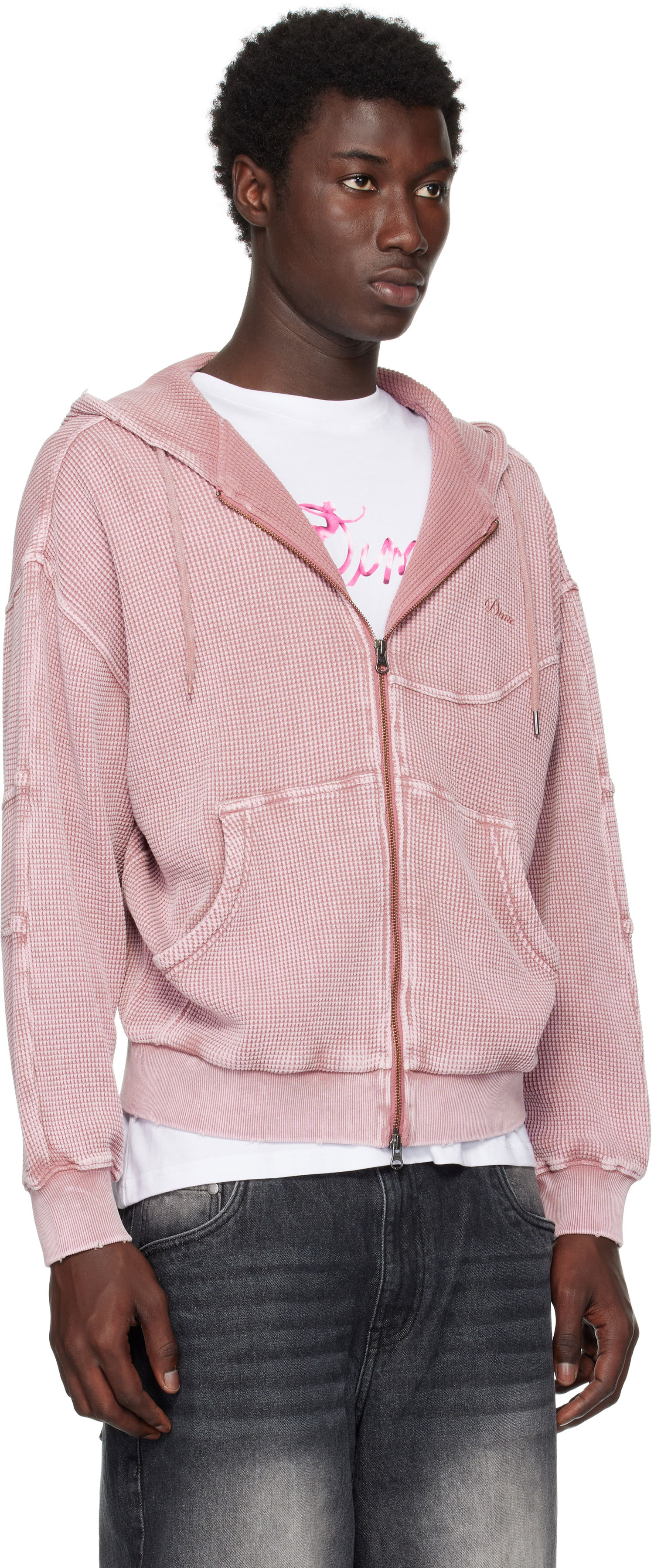 Mikina Dime Dime Premium Waffle Zip Hoodie Ružová | DIMESU258MAU, 1