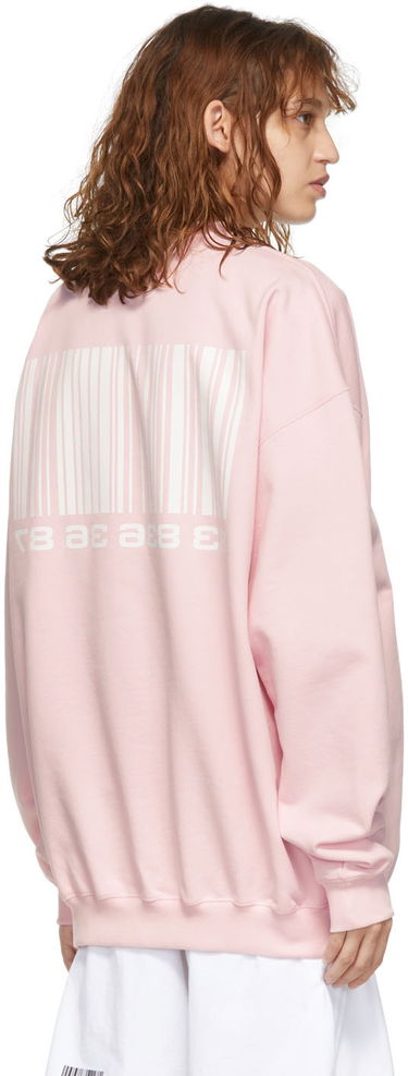 Mikina VETEMENTS VTMNTS Big Barcode Sweatshirt Ružová | VL12TR100P, 2