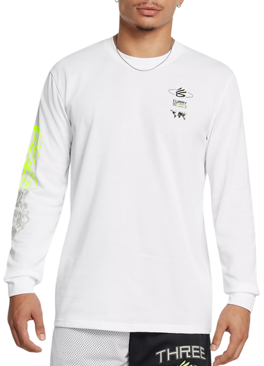 Tričko Under Armour Under Armour Curry Verbiage Heavyweight Long Sleeve T-Shirt Biela | 1387109-100, 0