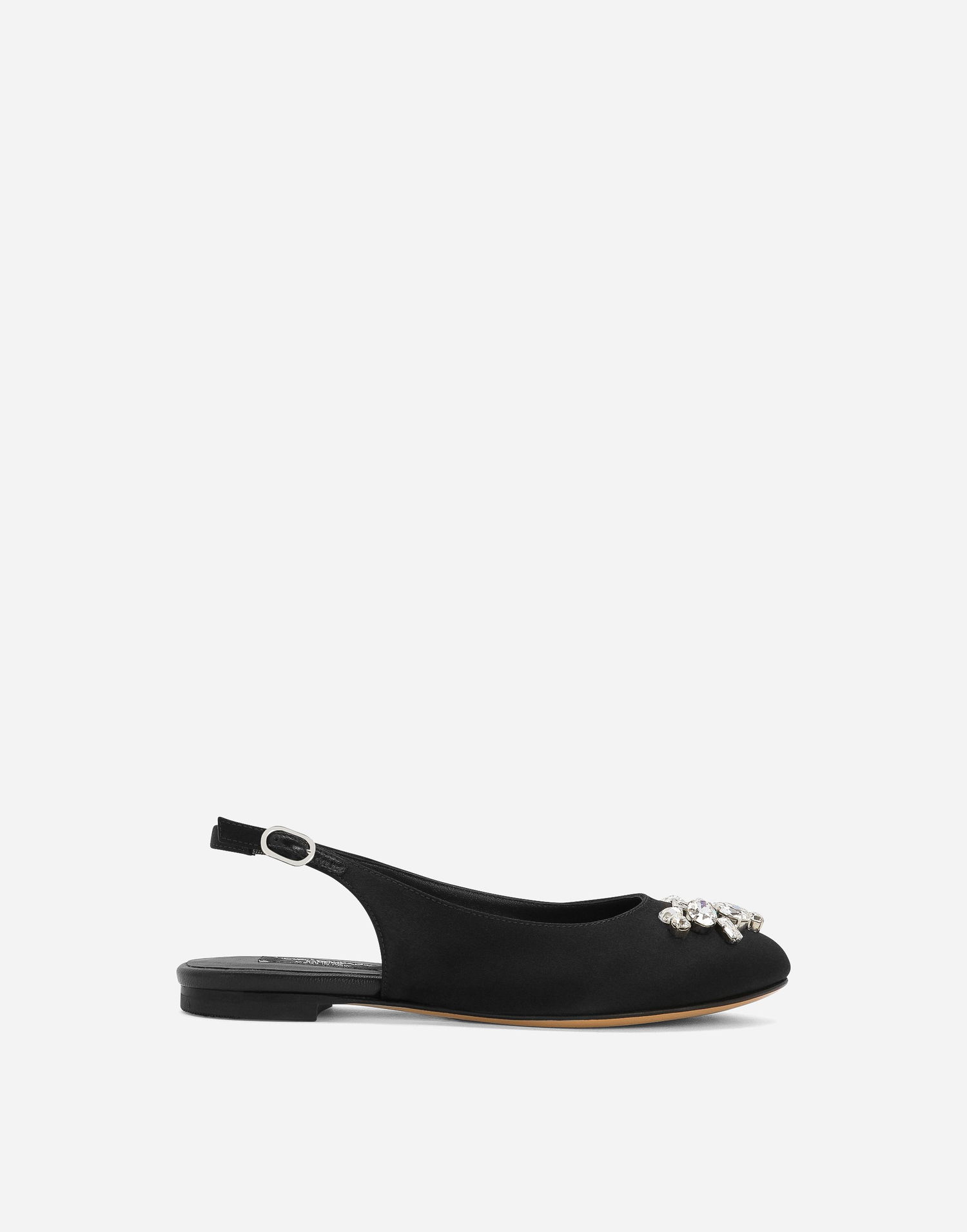 Tenisky a topánky Dolce & Gabbana Satin Slingbacks with Crystal Embellishment Čierna | D11232A477280999, 0