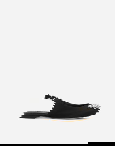 Tenisky a topánky Dolce & Gabbana Satin Slingbacks with Crystal Embellishment Čierna | D11232A477280999, 0