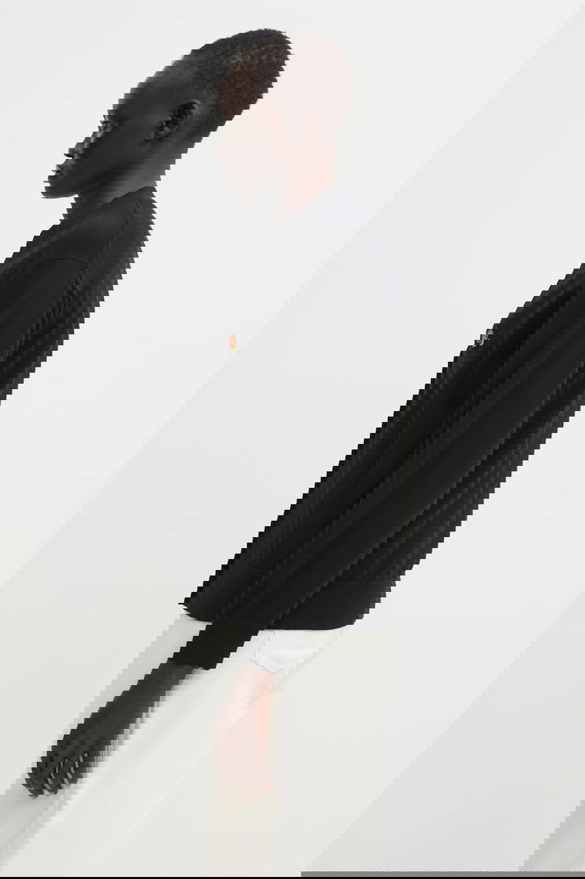 Sveter KENZO Pop Lightweight Wool V-Neck Cardigan with Embroidered Flower Čierna | FF52CA4833LB.99J, 1