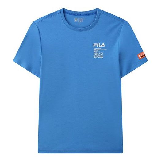 Tričko FILA Alphabet Print Round Neck Tee Modrá | F11M128117F-RB, 0
