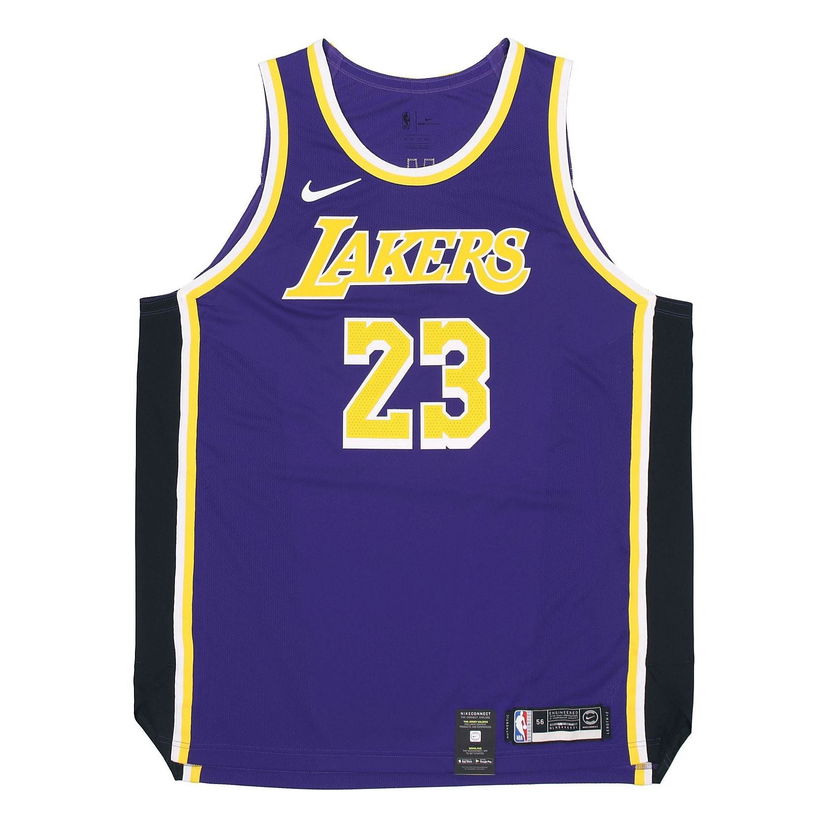 Dres Nike Authentic Los Angeles Lakers LeBron James No. 23 Basketball Jersey Fialová | AJ5197-505