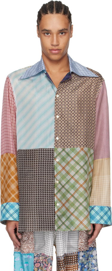 Košeľa Marine Serre Marine Serre Regenerated Silk Patchwork Lapel Collar Shirt Rôznofarebný | USI031A UWOV0028, 0