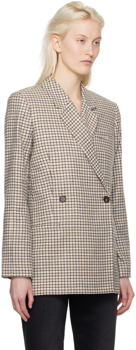 Kabáty Anine Bing Double-Breasted Plaid Blazer Šedá | A-01-2018-122, 1