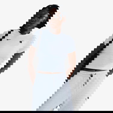 Crop Top Nike Fitted Cropped Crewneck T-Shirt Biela | IO2244-100, 0