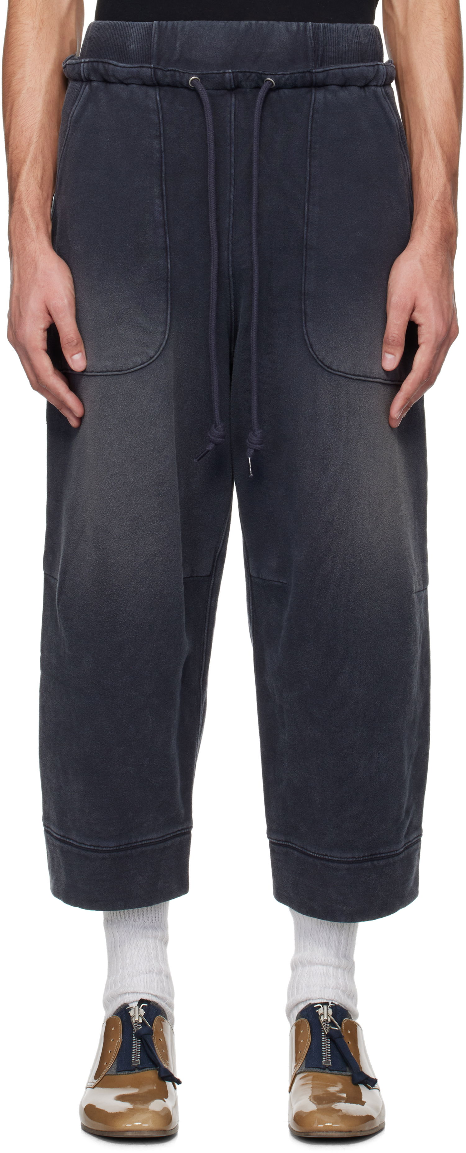 Tepláky R13 R13 Deconstructed Cropped Sweatpants Modrá | R13MK254-001BG, 0