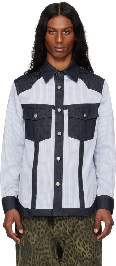 Košeľa Andersson Bell Andersson Bell Denim & Stripe Shirt Modrá | atb1274m, 0