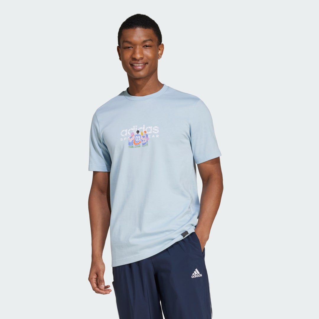 Tričko adidas Performance Linear Graphic Tee Modrá | IW2693, 0
