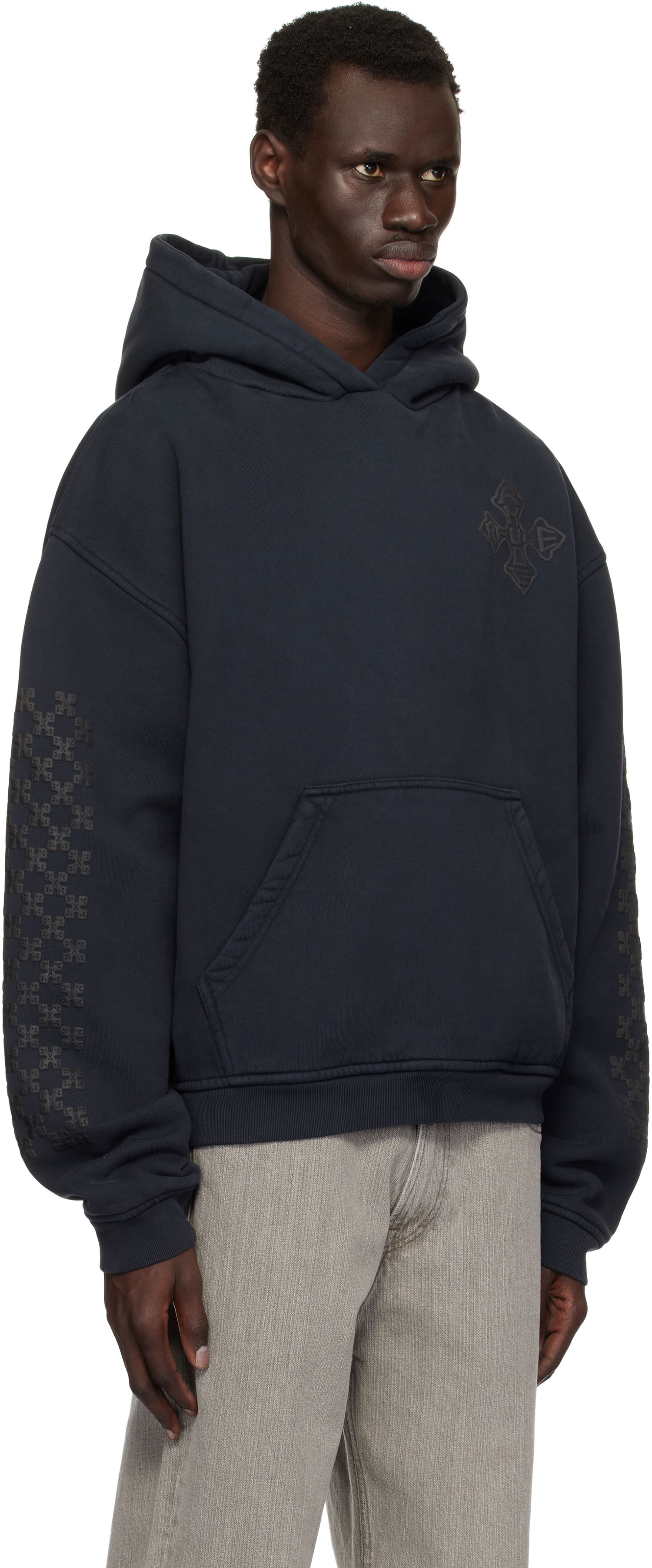 Mikina Rhude Rhude Cross Logo Hoodie Navy | RHPS25HO02012, 1