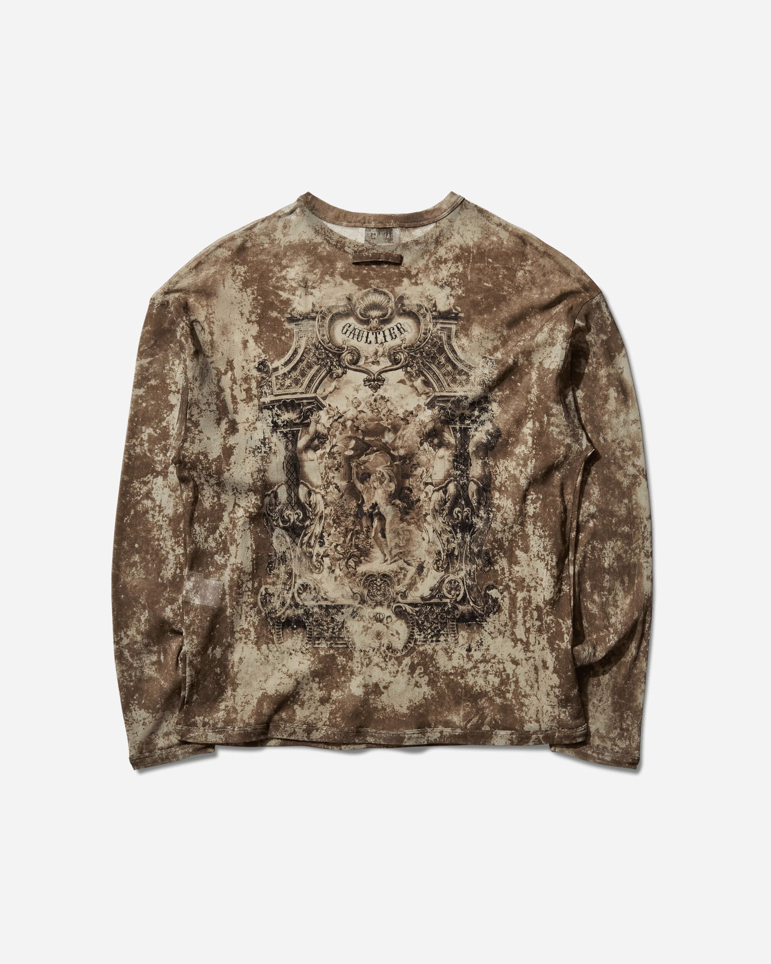 Tričko Jean Paul Gaultier Oversized Medallion Graphic Longsleeve Top Hnedá | 2503WTO340M006 P6965, 0