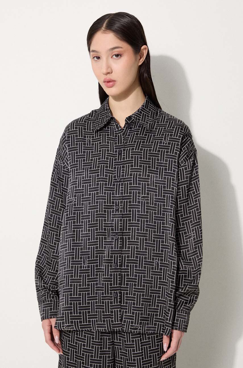 Košeľa KENZO Weave Dropped Shoulders Shirt Čierna | FE62CH2479R1.99, 0