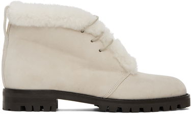 Oblečenie Manolo Blahnik Manolo Blahnik Mircus Suede Shearling Boots Biela | 320-1233, 0