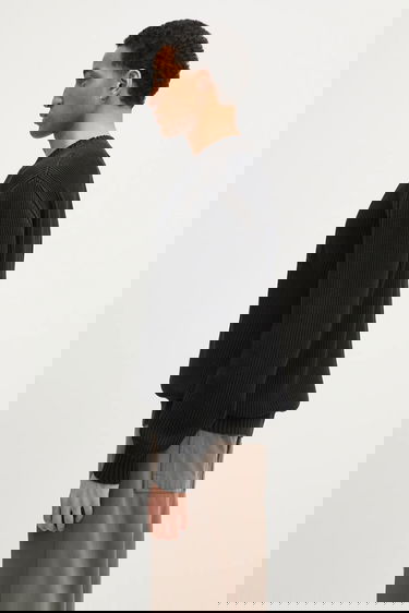 Sveter Maison Margiela MM6 Maison Margiela Cotton Ribbed Knit Sweater with M Design Čierna | SH0HL0024, 1