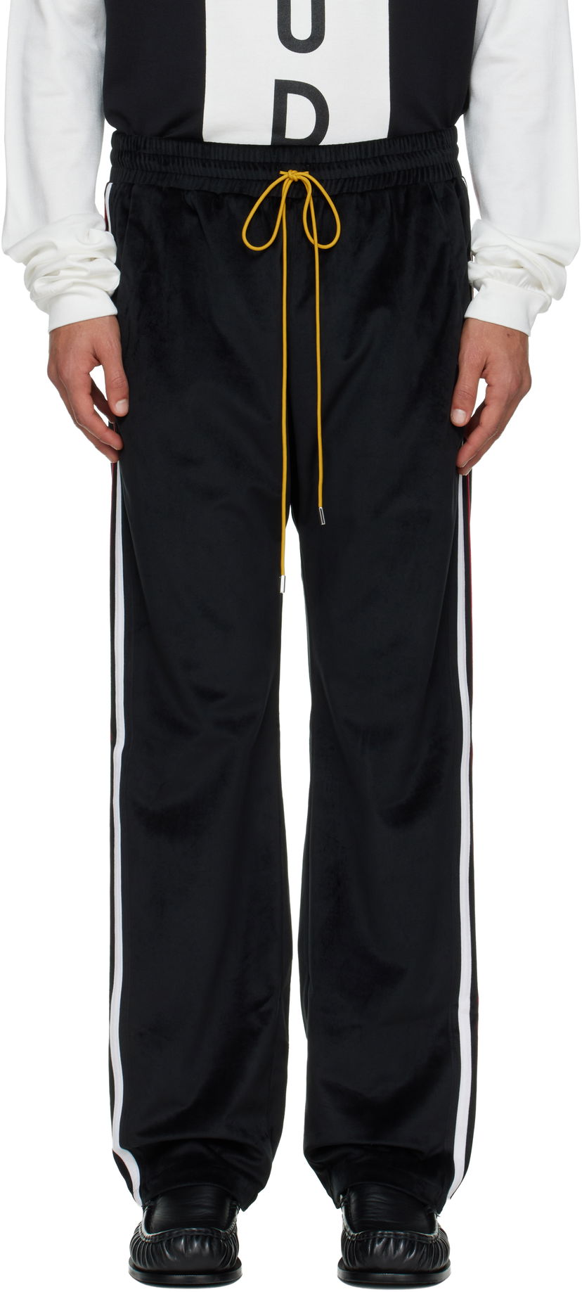 Tepláky Rhude Mancino Velour Track Pants Čierna | RHFW25PA05041