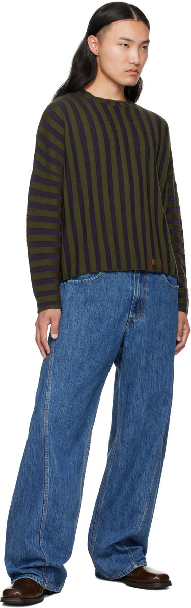 Sveter Eckhaus Latta Eckhaus Latta Striped Cropped Sweater Fialová | 8026-EL-PF25-M, 3