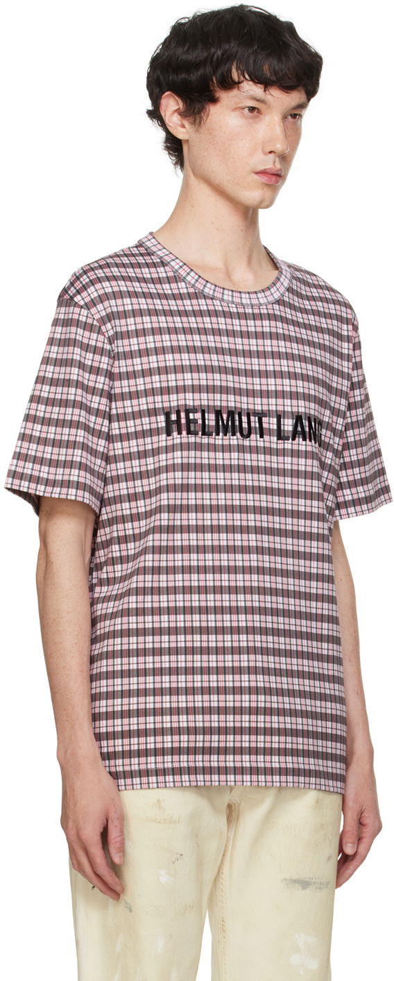 Tričko Helmut Lang Plaid Logo Print T-Shirt Ružová | O06HM509, 1