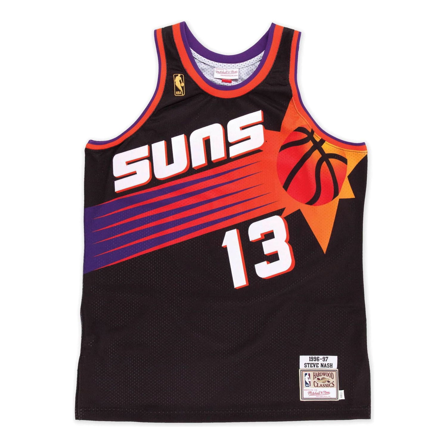 Tielko Mitchell & Ness NBA Phoenix Suns 1996-97 Steve Nash Road Jersey Čierna | AJY4AC18074-PSUBLCK96SNA, 0