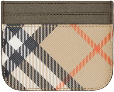 Oblečenie Burberry Beige & Black Check Card Holder Hnedá | 8092722, 0