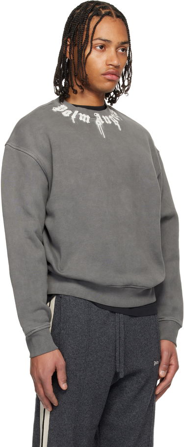 Mikina Palm Angels Neck Logo Regular Crewneck Sweatshirt Šedá | PMBA08HF25FLE0030703, 1