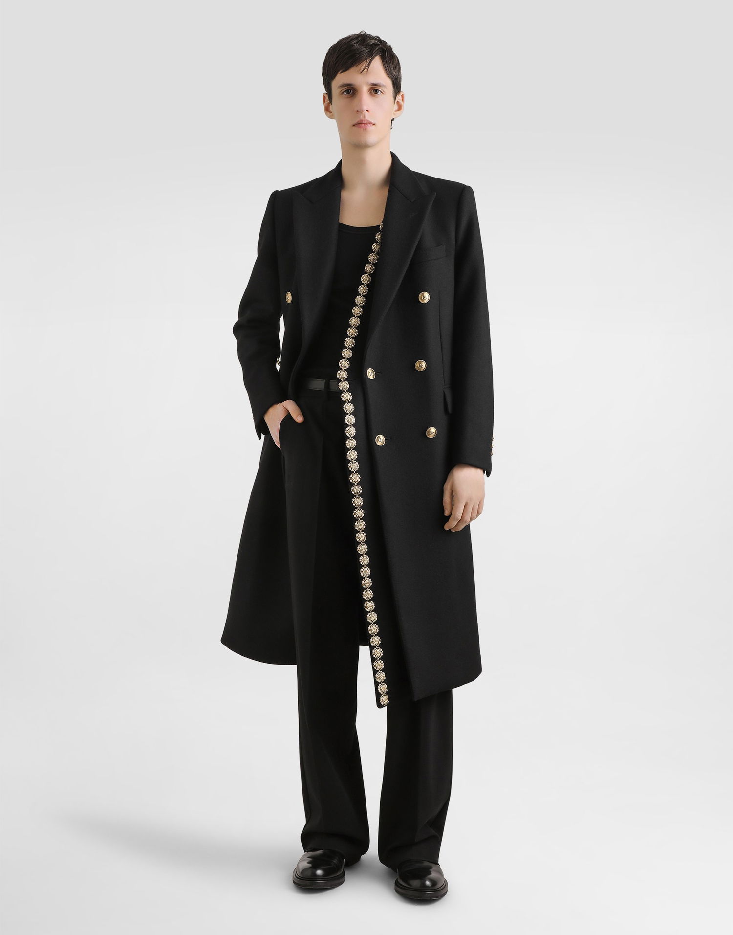 Kabáty Dolce & Gabbana Dolce & Gabbana Double-Breasted Embellished Coat Čierna | G053AZFU283N0000, 1
