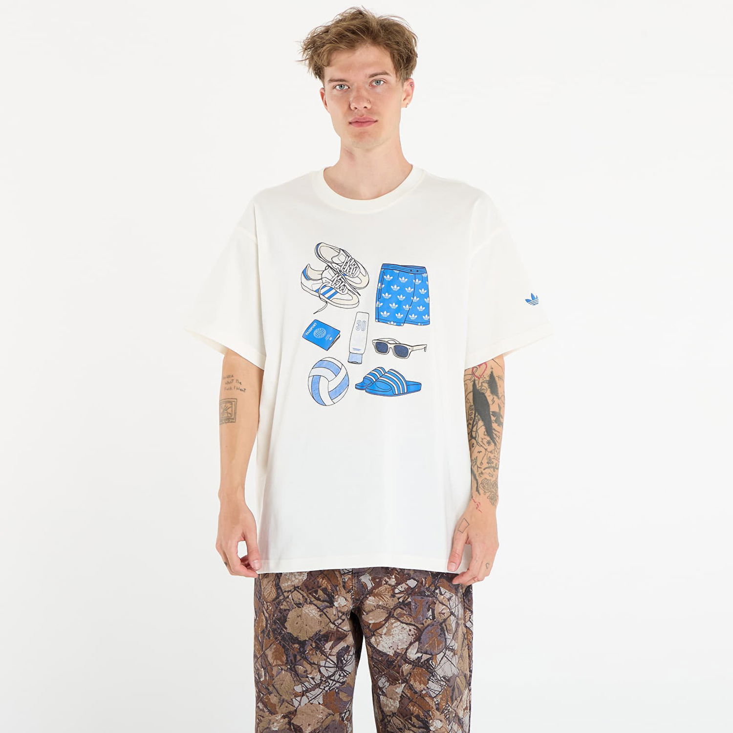 Tričko adidas Originals T-shirt adidas Stuff Tee Off White Biela | KQ6345, 0