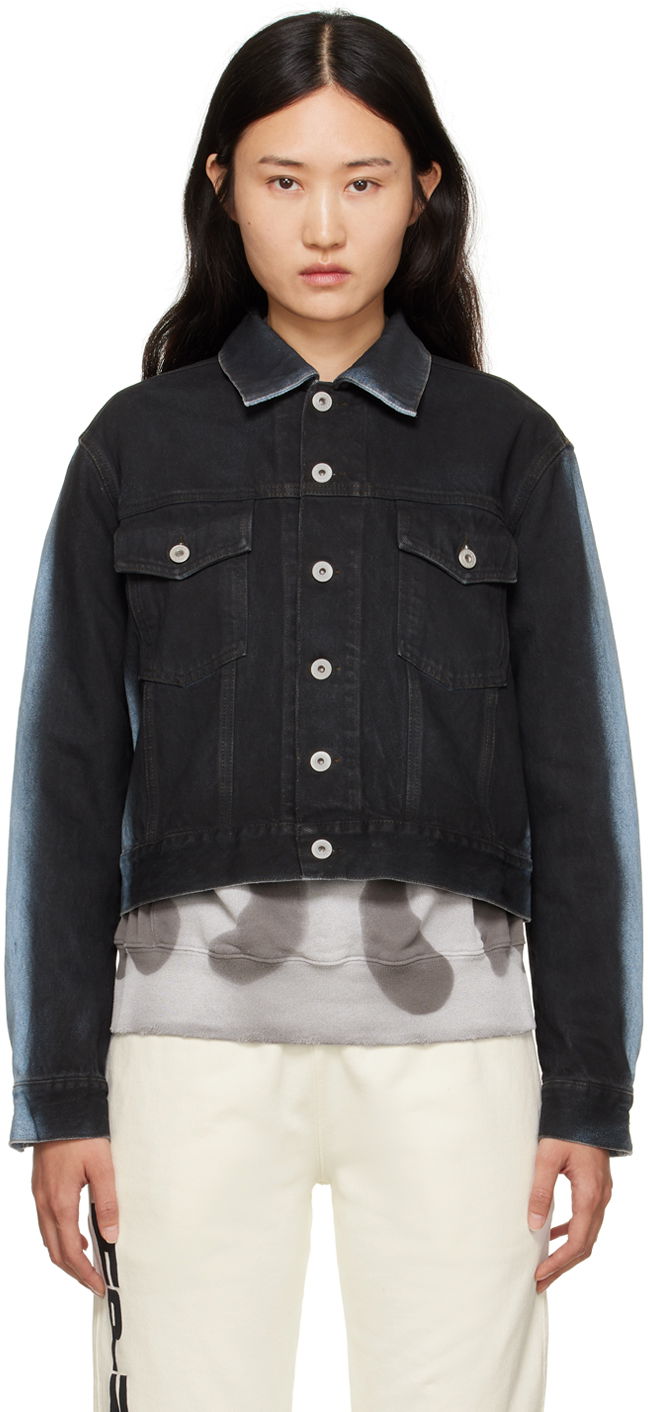 Bunda HERON PRESTON Gradient Regular Denim Jacket Čierna | HWYE011S23DEN0031040, 0