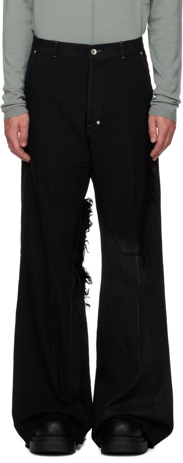 Džínsy Rick Owens Concordians Joris Wide-Leg Distressed Jeans Čierna | RR02E1308 BBCL, 0