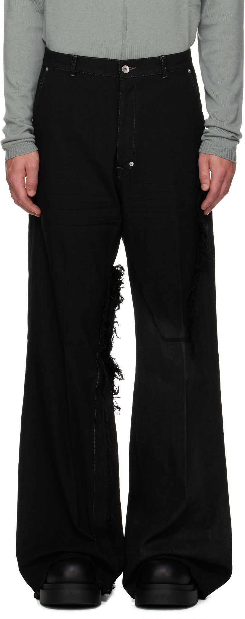 Džínsy Rick Owens Concordians Joris Wide-Leg Distressed Jeans Čierna | RR02E1308 BBCL