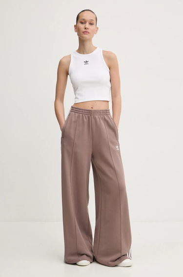 Nohavice adidas Originals Wide Leg Track Pants with Side Stripes Hnedá | JC5762, 1