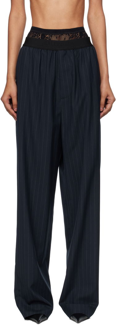 Nohavice Balenciaga Balenciaga Pinstripe Elastic Trousers Navy | 790887TST24, 0
