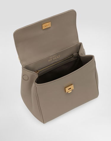 Kabelka Dolce & Gabbana Dolce & Gabbana My Sicily Plongé Calfskin Top Handle Bag Šedá | BB7781B73218I399, 3