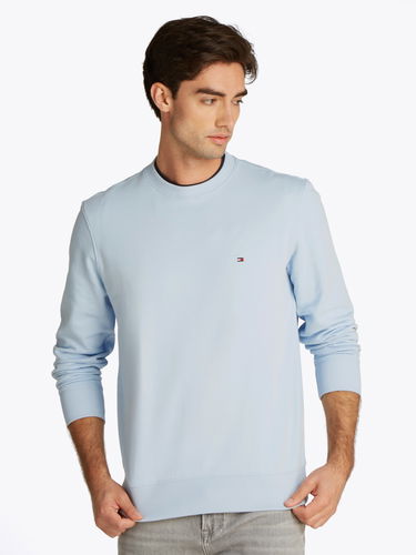 Sveter Tommy Hilfiger Tommy Hilfiger Men's Essential Terry Crew Sweatshirt Modrá | MW0MW37237C1O, 0