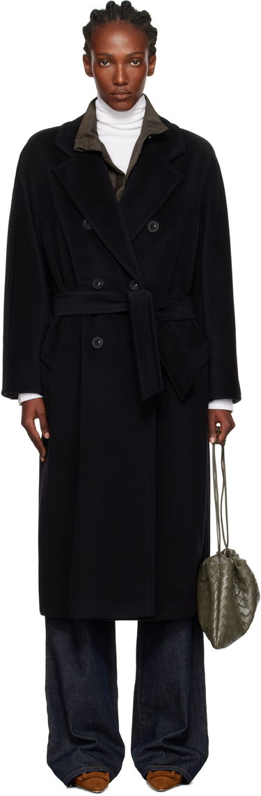 Kabáty Max Mara Max Mara Madame Double-Breasted Wool Coat Čierna | 2521018011600, 0