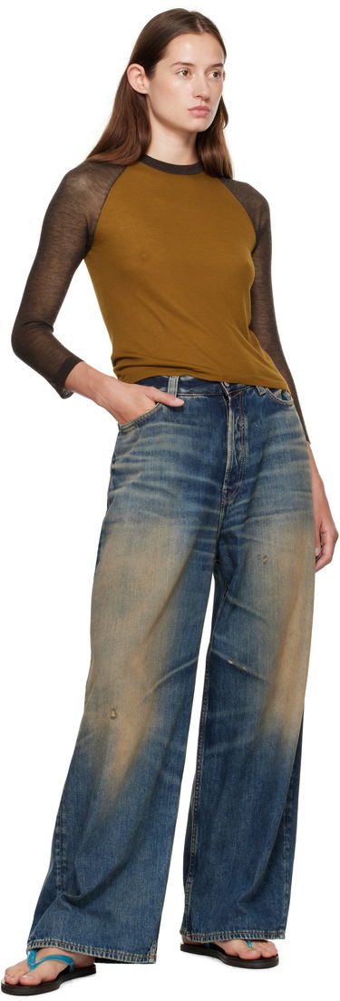 Tričko Acne Studios Acne Studios Semi-Sheer T-Shirt Hnedá | A60588-, 3