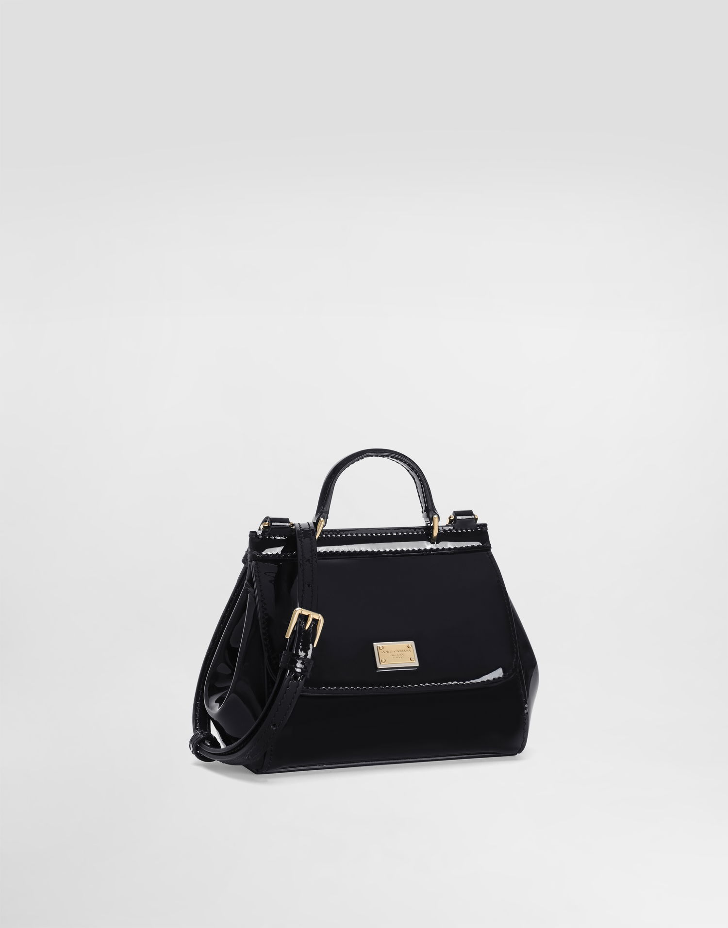 Kabelka Dolce & Gabbana Dolce & Gabbana Mini Sicily Patent Leather Bag Čierna | EB0003A106780658, 1