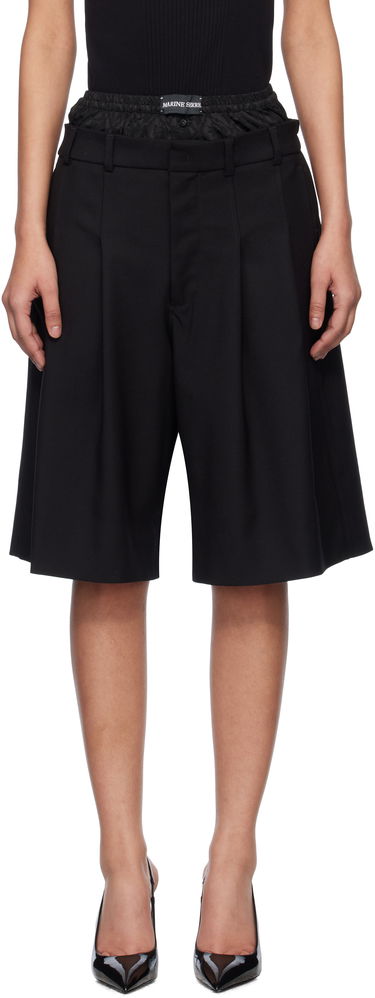 Šortky Marine Serre Marine Serre Virgin Wool Twill Shorts Čierna | MSH010A RWOV0001, 0
