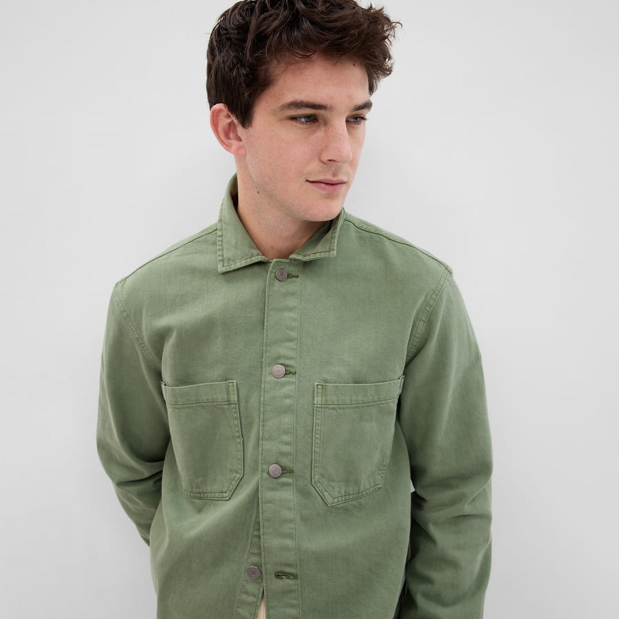 Košeľa GAP Denim Utility Overshirt Zelené | 585778-00, 0
