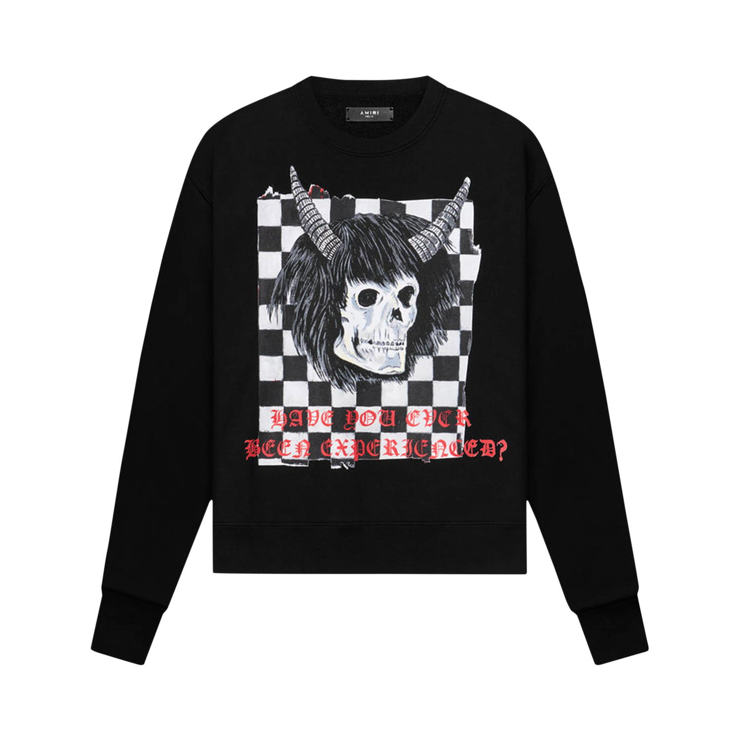 Mikina AMIRI x Wes Lang Checker Skull Crew Čierna | AW22MJG009 001 BLAC, 1