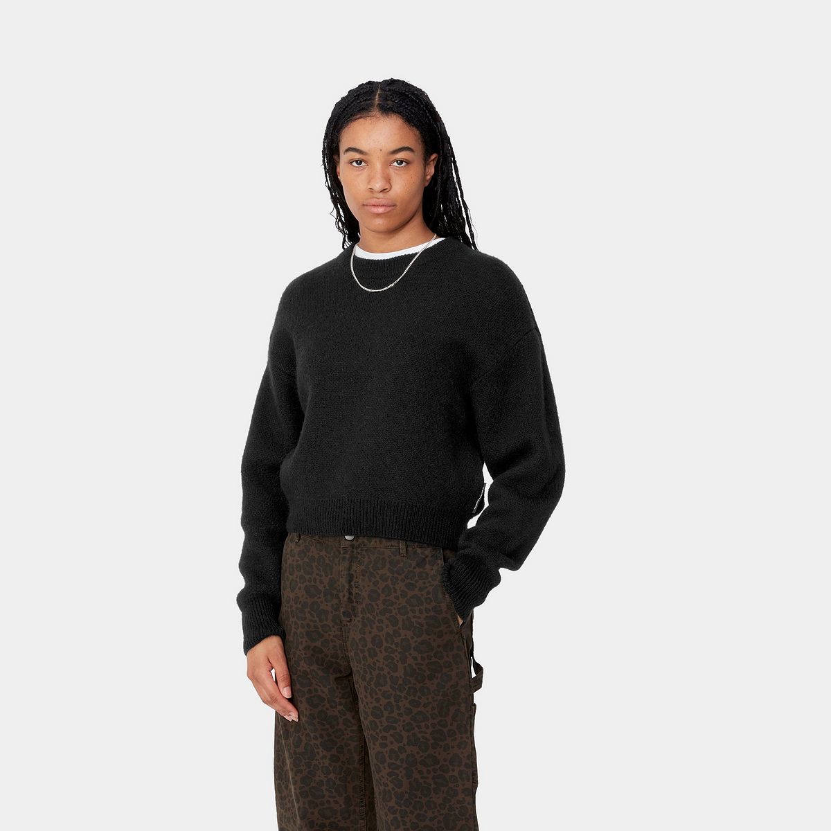 Sveter Carhartt WIP Merton Cropped Crewneck Sweater Čierna | I033910_8, 0
